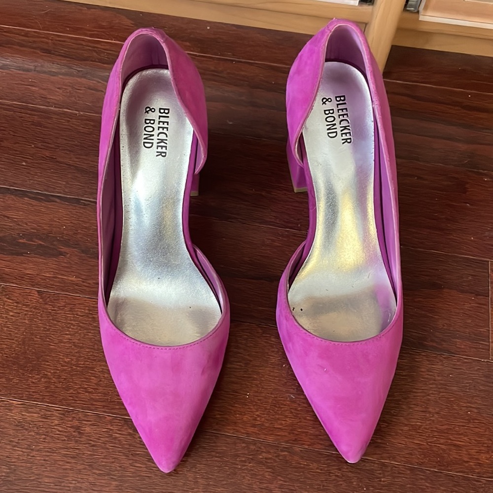 Bleecker And Bond Magenta Pointed Block Heels - image 2